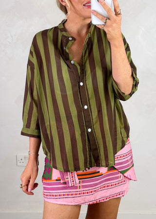 Hattie lightweight striped shirt - one-The Style Attic