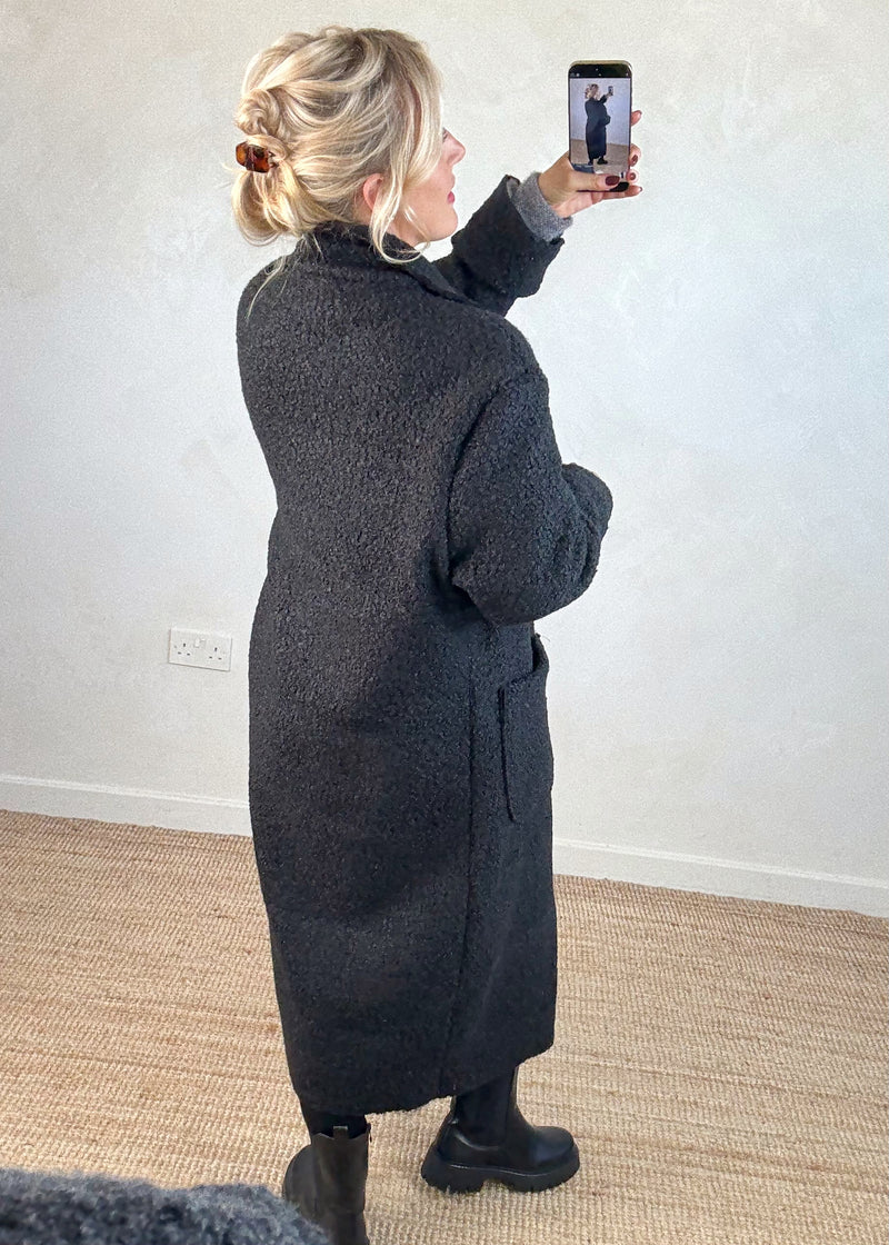 Hayley boucle coat - black-The Style Attic