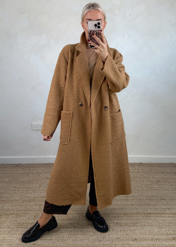 Hayley boucle coat - camel-The Style Attic