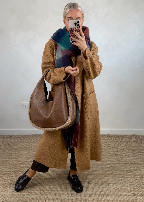 Hayley boucle coat - camel-The Style Attic