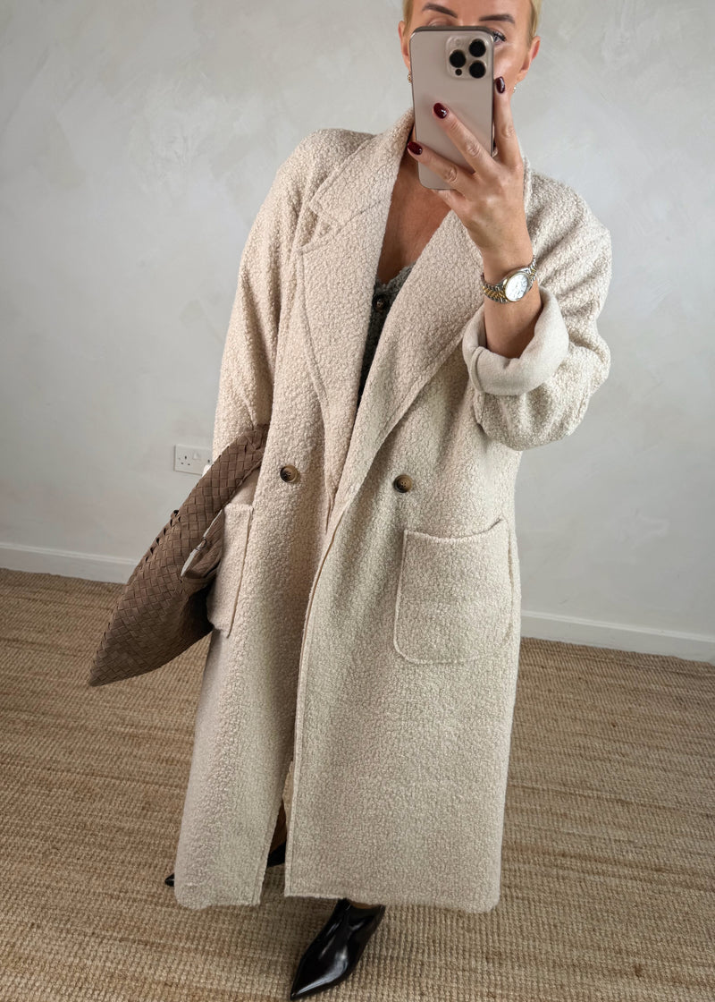 Hayley boucle coat - cream-The Style Attic