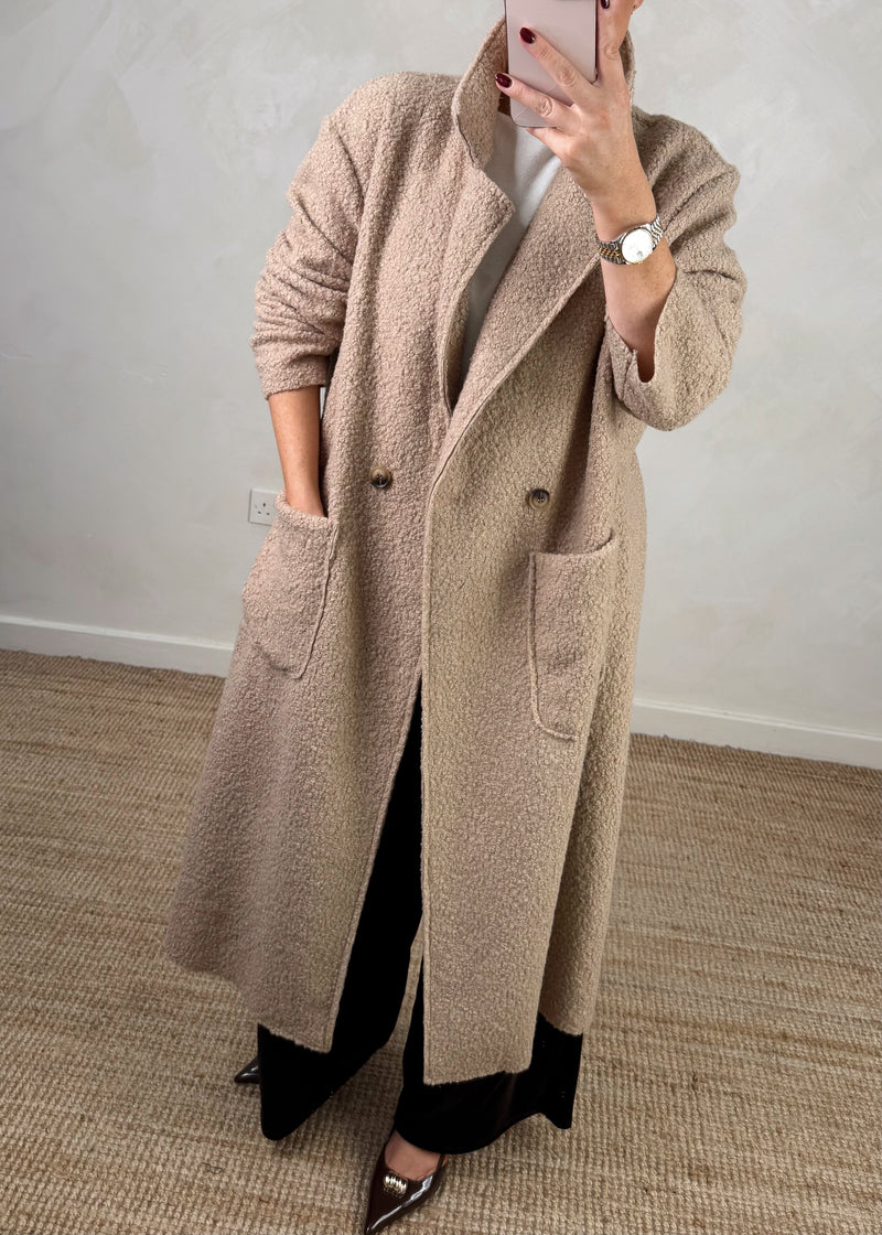 Hayley boucle coat - oatmeal-The Style Attic
