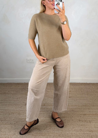 Hazel 3/4 sleeve knit - Camel-The Style Attic