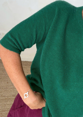 Hazel 3/4 sleeve knit - Jade green-The Style Attic
