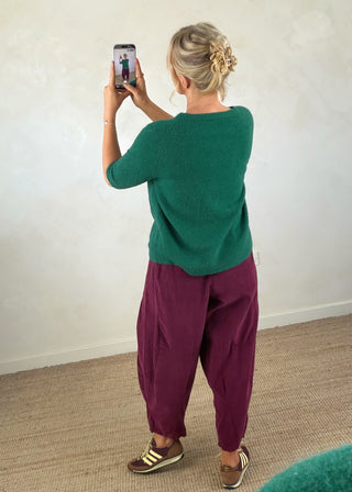 Hazel 3/4 sleeve knit - Jade green-The Style Attic