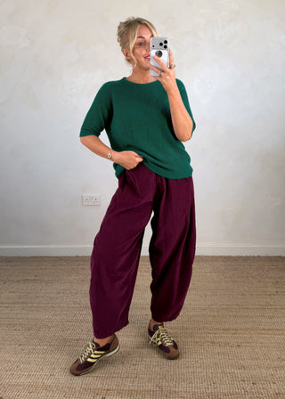 Hazel 3/4 sleeve knit - Jade green-The Style Attic