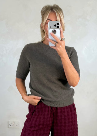 Hazel 3/4 sleeve knit - Mole-The Style Attic