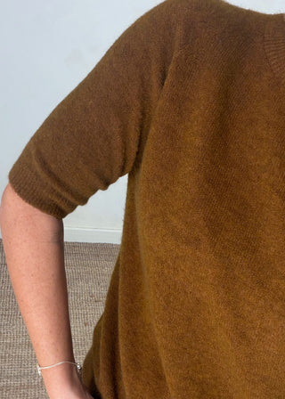 Hazel 3/4 sleeve knit - Nutmeg-The Style Attic