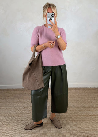 Hazel 3/4 sleeve knit - Blush-The Style Attic