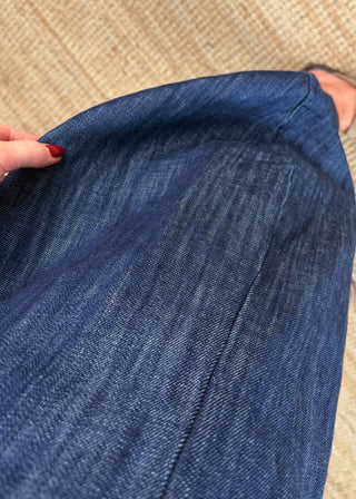 Heavy denim 'barrel leg' Finn - Dark blue-The Style Attic