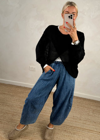 Heavy denim 'barrel leg' Finn-The Style Attic