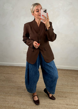 Heavy denim 'barrel leg' Finn-The Style Attic