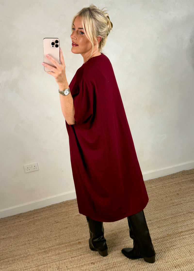 Helena knitted dress - Merlot-The Style Attic