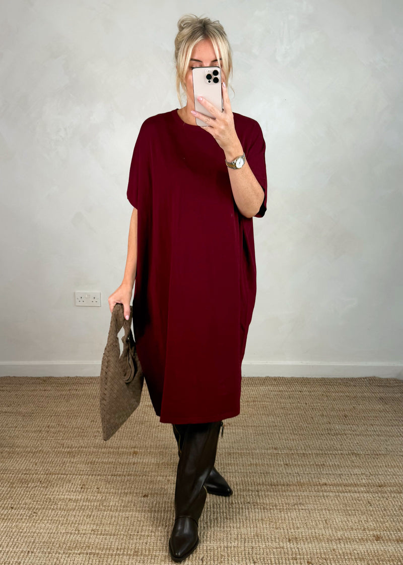 Helena knitted dress - Merlot-The Style Attic
