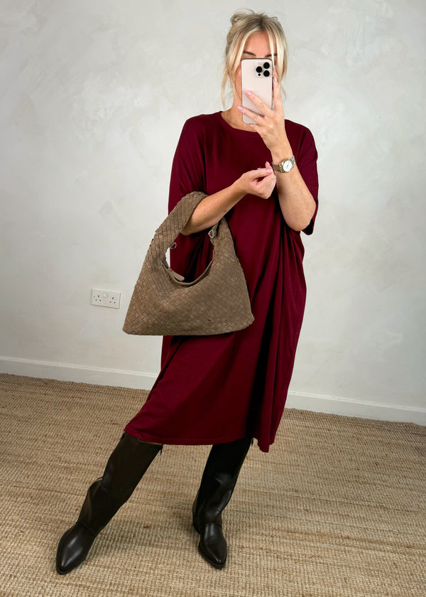 Helena knitted dress - Merlot-The Style Attic