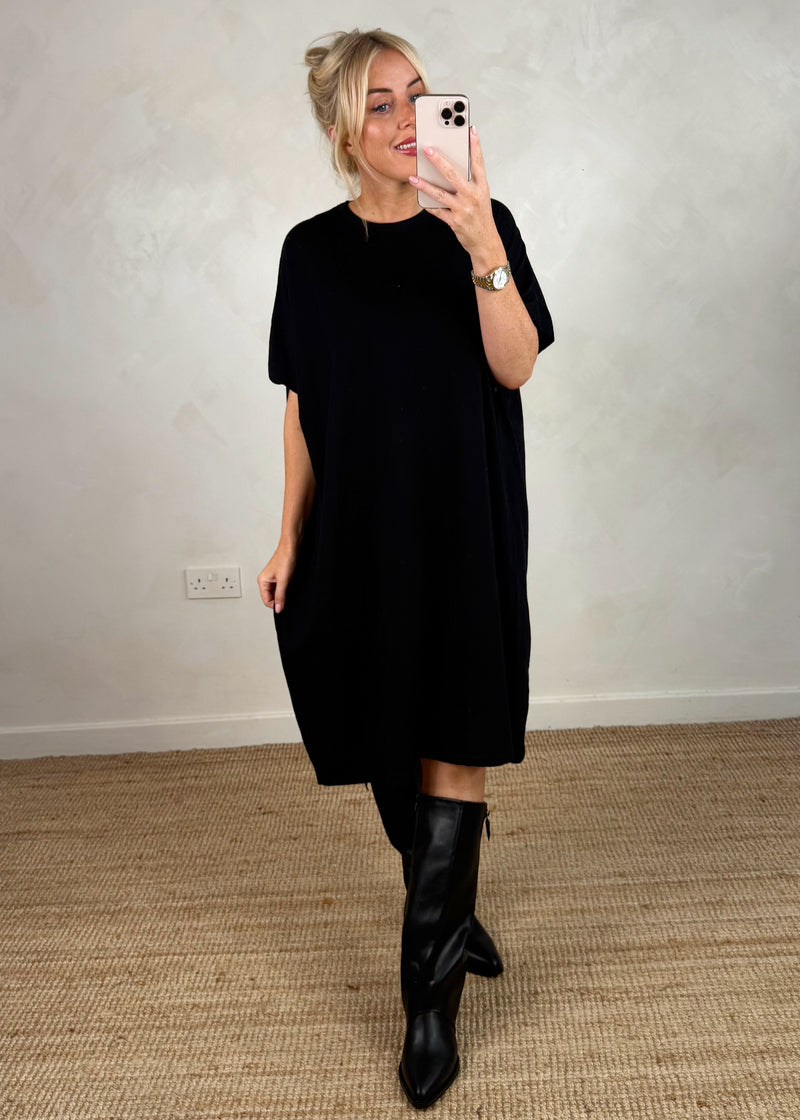 Helena knitted dress - black-The Style Attic