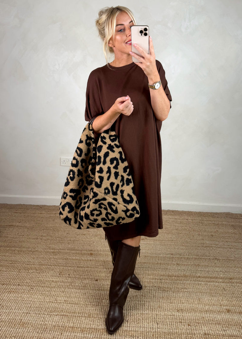 Helena knitted dress - chocolate-The Style Attic