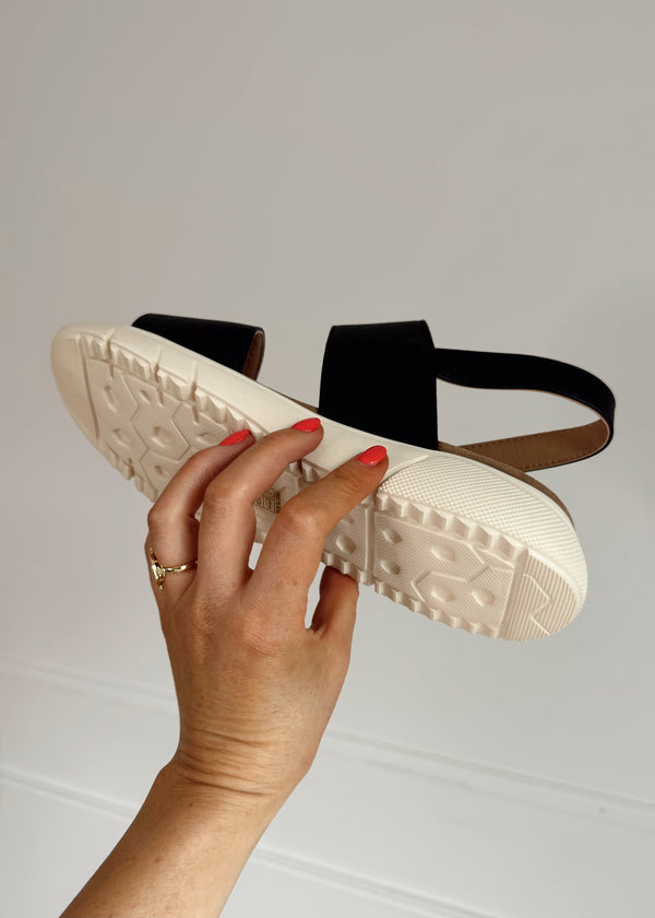 Helena sports sandal - black-The Style Attic