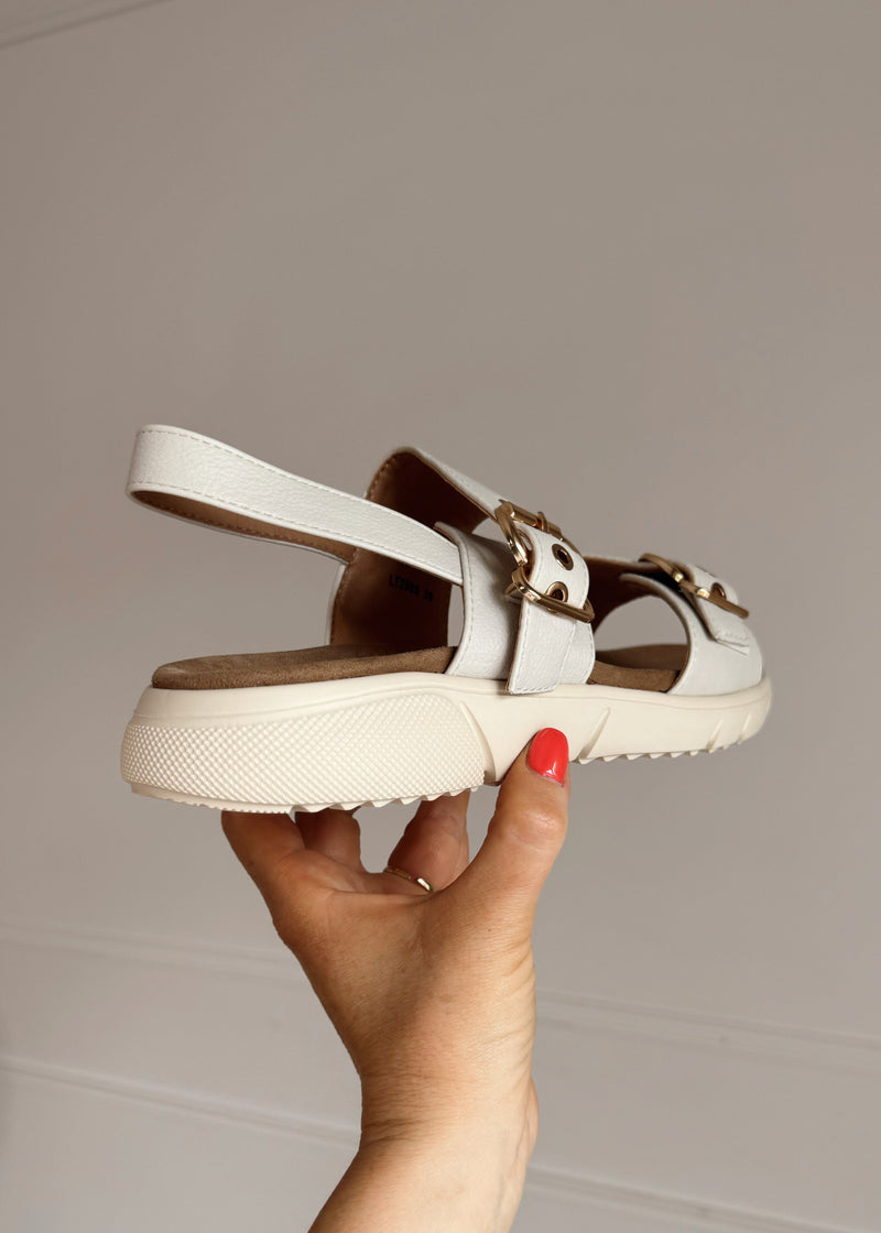 Helena sports sandal - white-The Style Attic