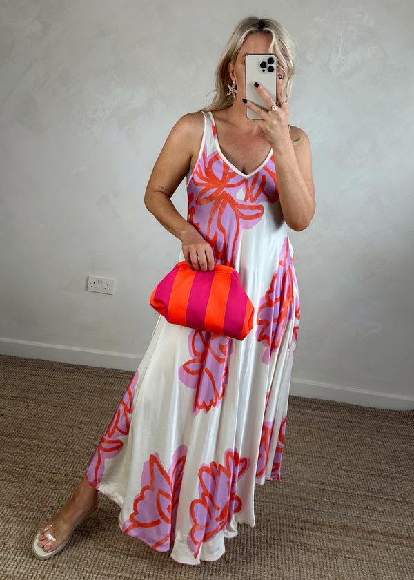 Hendra satin maxi - pink-The Style Attic