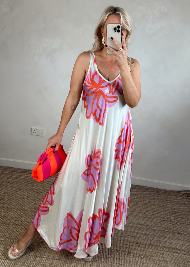 Hendra satin maxi - pink-The Style Attic