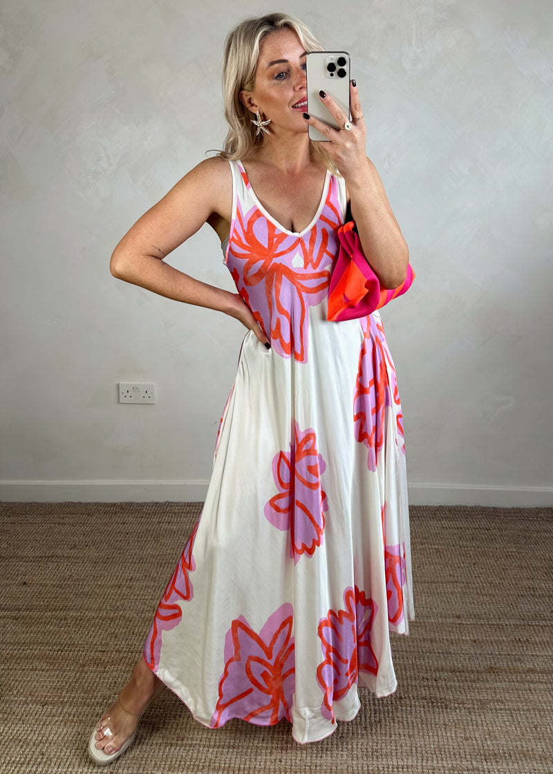 Hendra satin maxi - pink-The Style Attic
