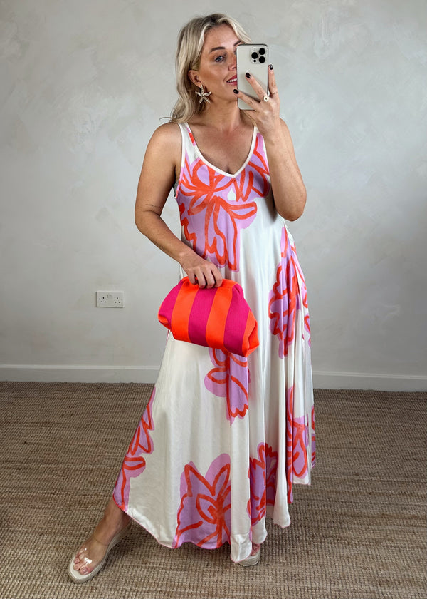 Hendra satin maxi - pink-The Style Attic