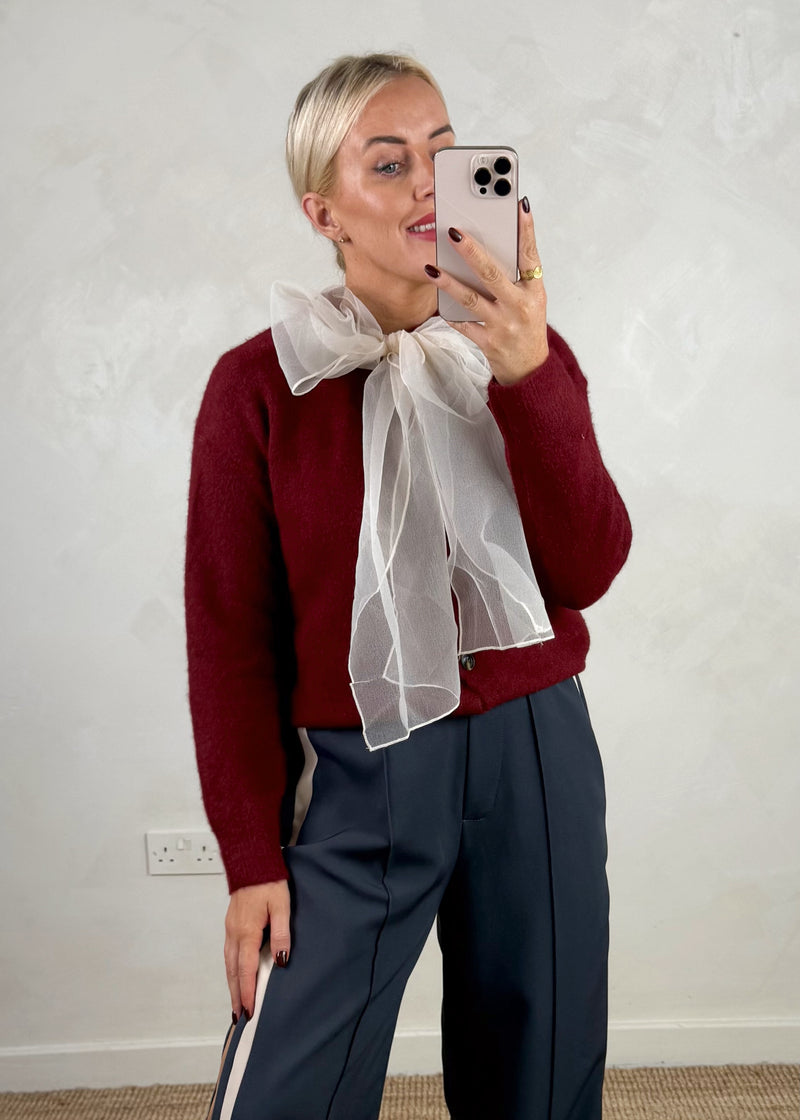Henry bow knit - Merlot-The Style Attic