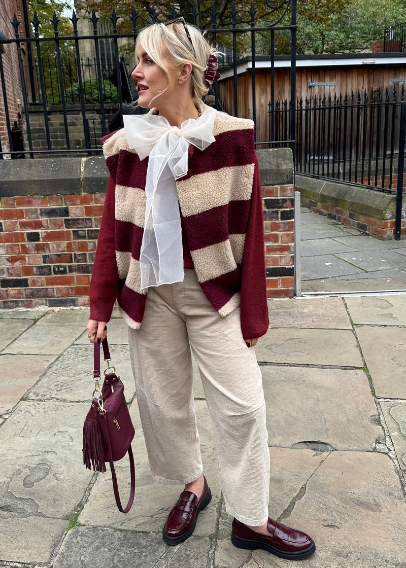 Mira striped gilet-The Style Attic