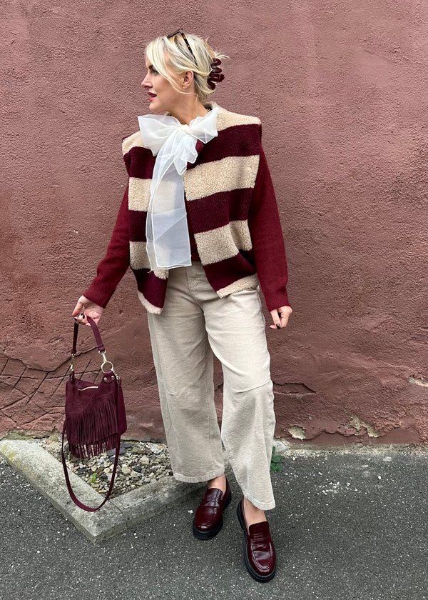 Mira striped gilet-The Style Attic