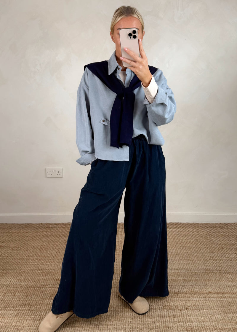 Heritage double shirt knit - blue-The Style Attic