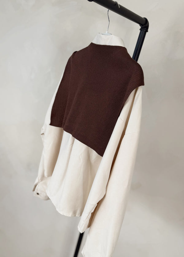 Heritage double shirt knit - cream-The Style Attic