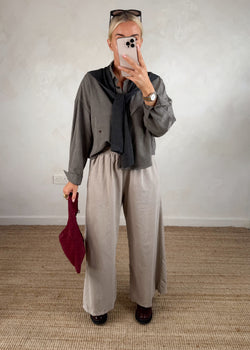Heritage double shirt knit - slate-The Style Attic