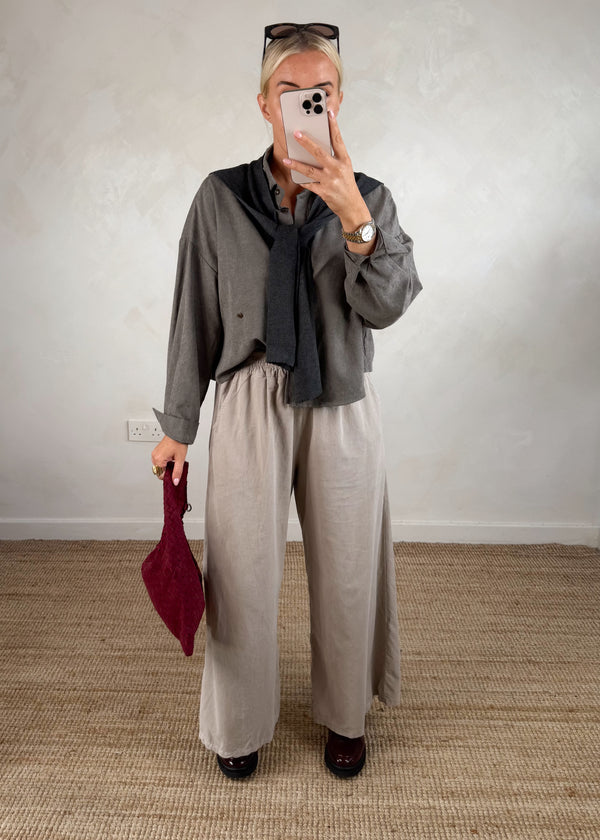 Heritage double shirt knit - slate-The Style Attic