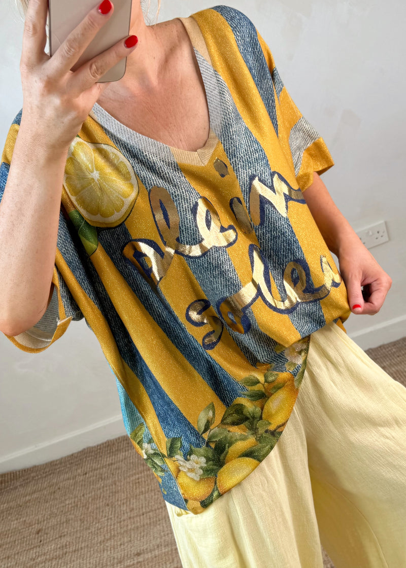 High spirits top - lemons-The Style Attic