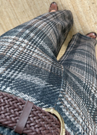 Highbury pull on checked trouser - One-The Style Attic