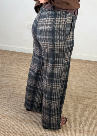 Highbury pull on checked trouser - One-The Style Attic