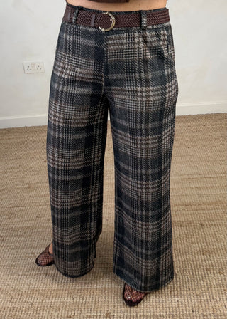 Highbury pull on checked trouser - One-The Style Attic