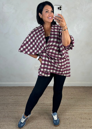 Raye check shirt - Merlot