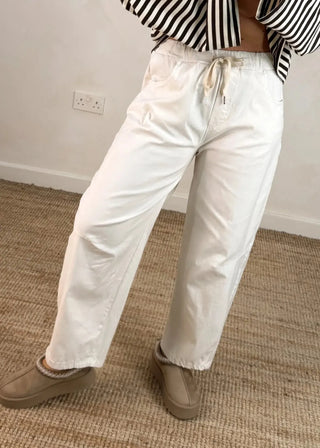 Barrel leg magic pants - cream