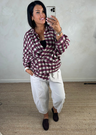 Raye check shirt - Merlot