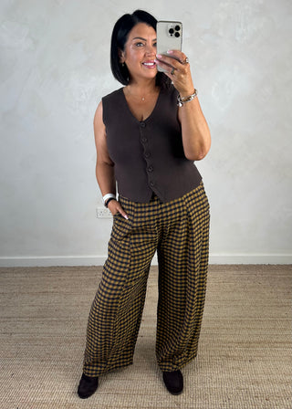 Ally knitted waistcoat - Chocolate