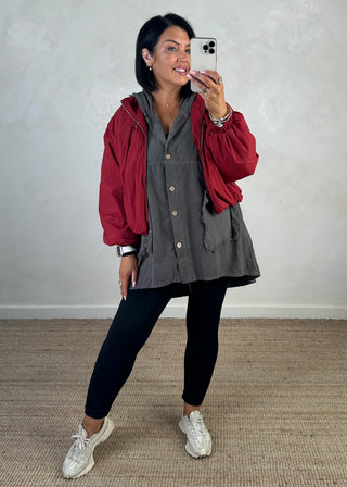 Liam windbreaker jacket - Red
