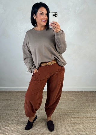 Iconic print sweater - Taupe