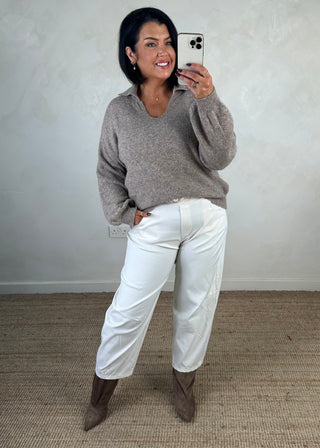 Maria collared knit - Mocha