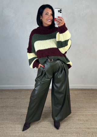 Striped Kurt grunge knit - Merlot 3 stripe