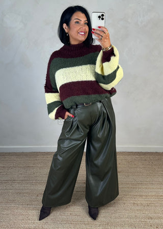 Striped Kurt grunge knit - Merlot 3 stripe