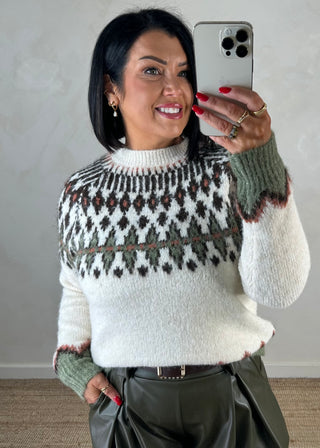 Whistler fair isle knit - Cream