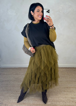 Lucia tulle skirt - Olive