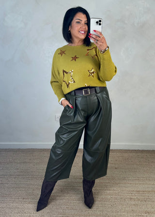 Twinkle sequin star knit - Pistachio